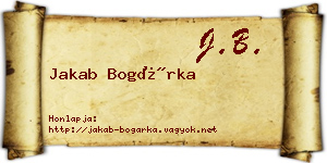Jakab Bogárka névjegykártya